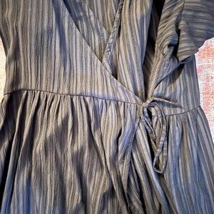 A New Day (Target) Black Midi Wrap Dress with Ruffled Sleeves + Hem